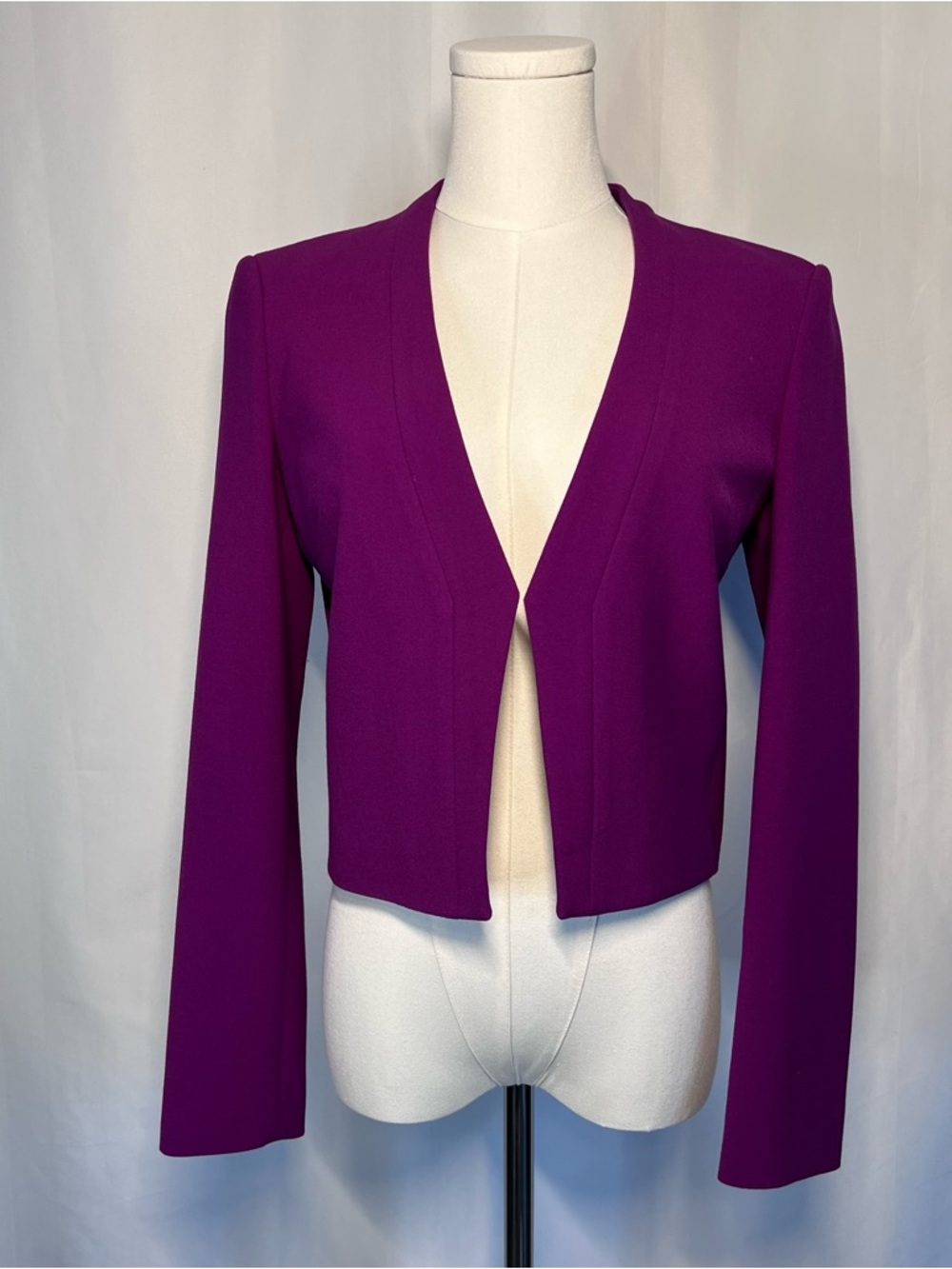 Hugo Boss Cropped Open-Front Blazer in Purple